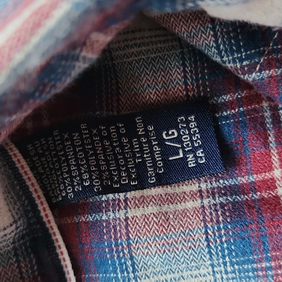 Wrangler Men's Plaid Button-Up Shirt Size Large - Picture 3 of 9